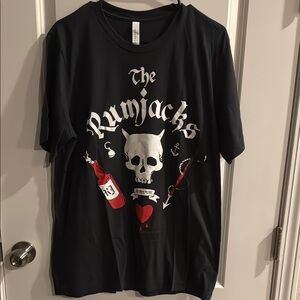 Black Graphic Skull Tee - The Rumjacks Concert Tee